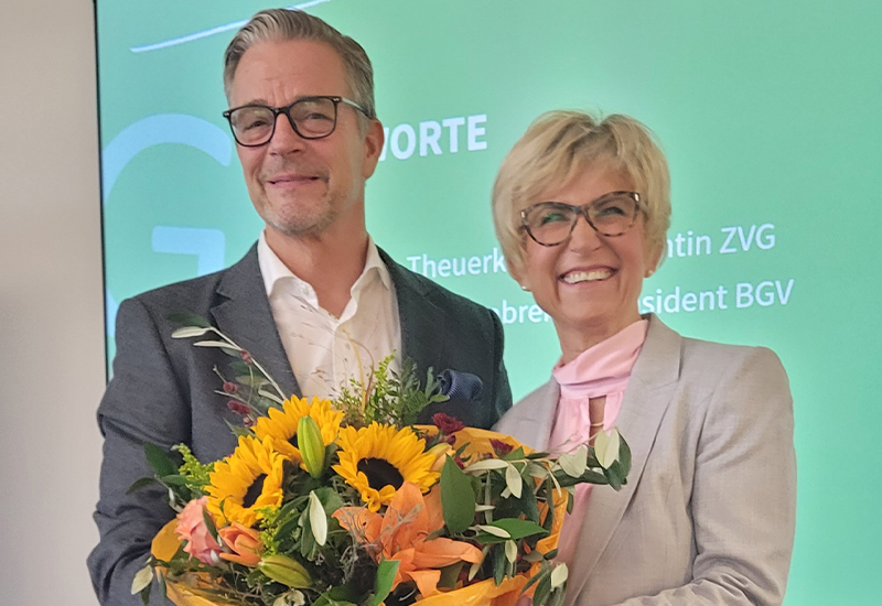 BVZ-Vorsitzender Frank Werner und ZVG-Präsidentin Eva Kähler-Theuerkauf gemeinsam bei der BVZ-Delegiertenversammlung.